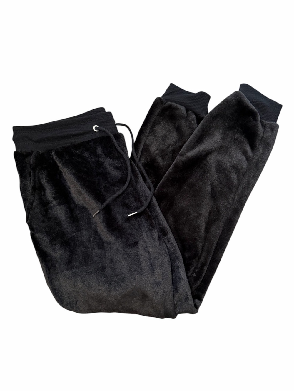 ATHLETIC WORKS Black Faux Fur Joggers